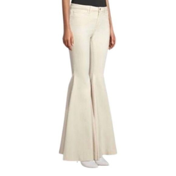 L'AGENCE Denim - Lagence  Cream High rise Lorde Flare Size 25 NWT